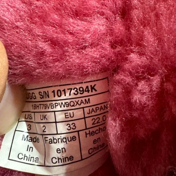 UGG Girls Bailey Bow II 1017394K Pink Round Toe Snow Boots - Size 3 - Picture 9 of 9